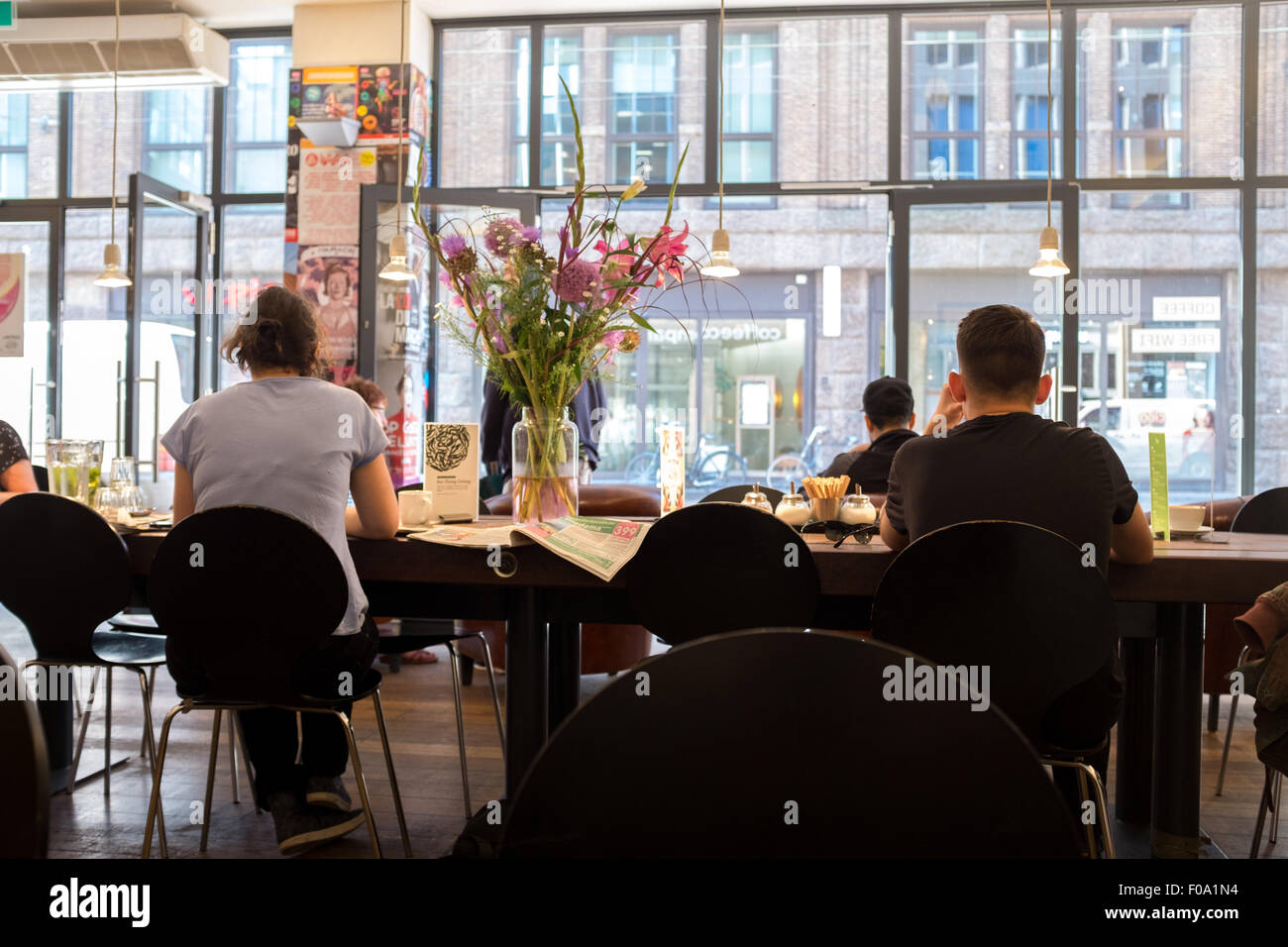 Interior of Coffee Company cafe in central Amsterdam Stock Photo Alamy
