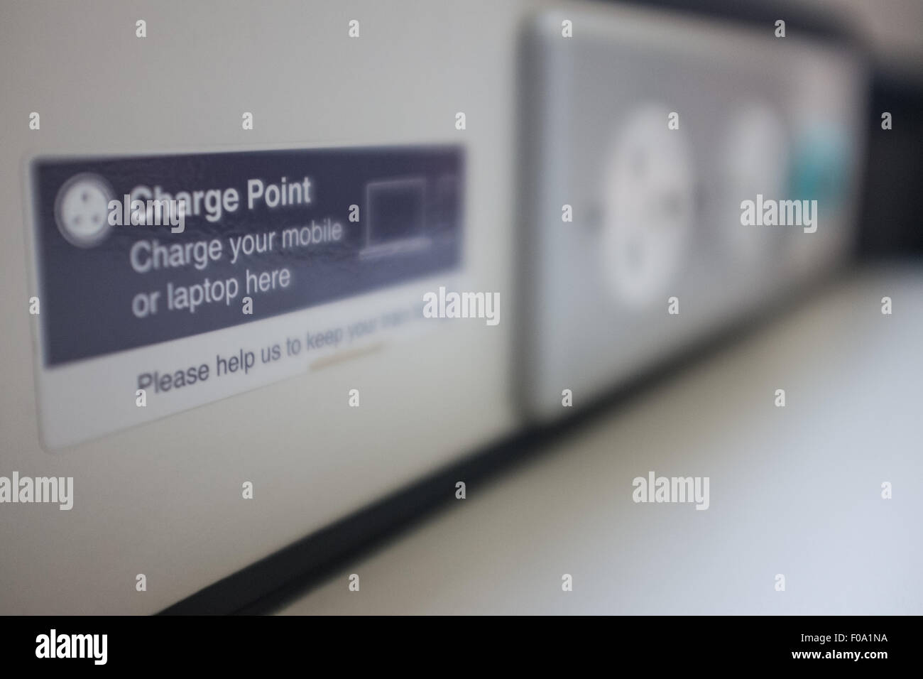 Power outlets on a chiltern lines train Stock Photo Alamy