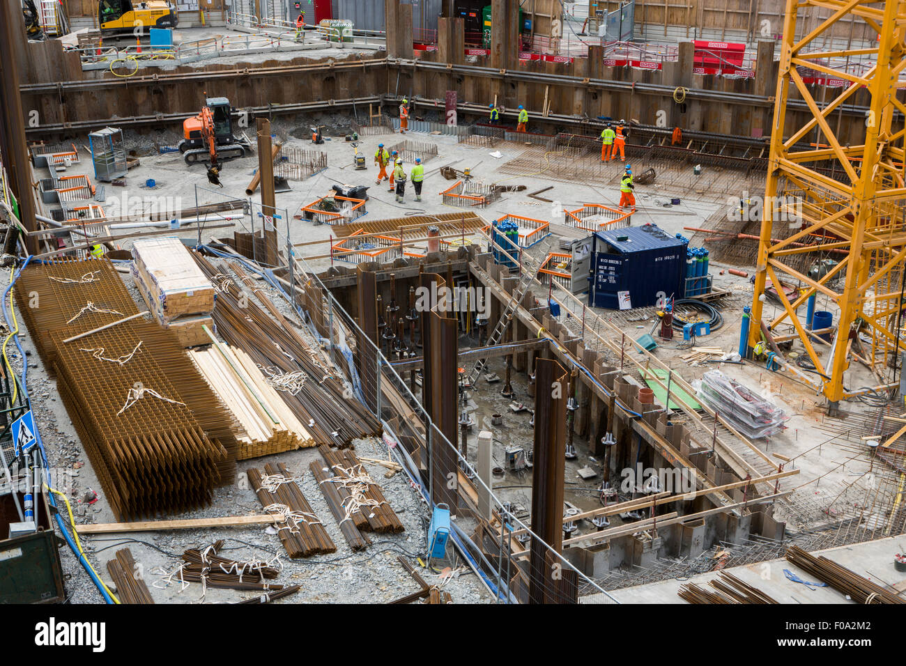 Construction site at Arenastaden, Solna, Stockholm. Stock Photo