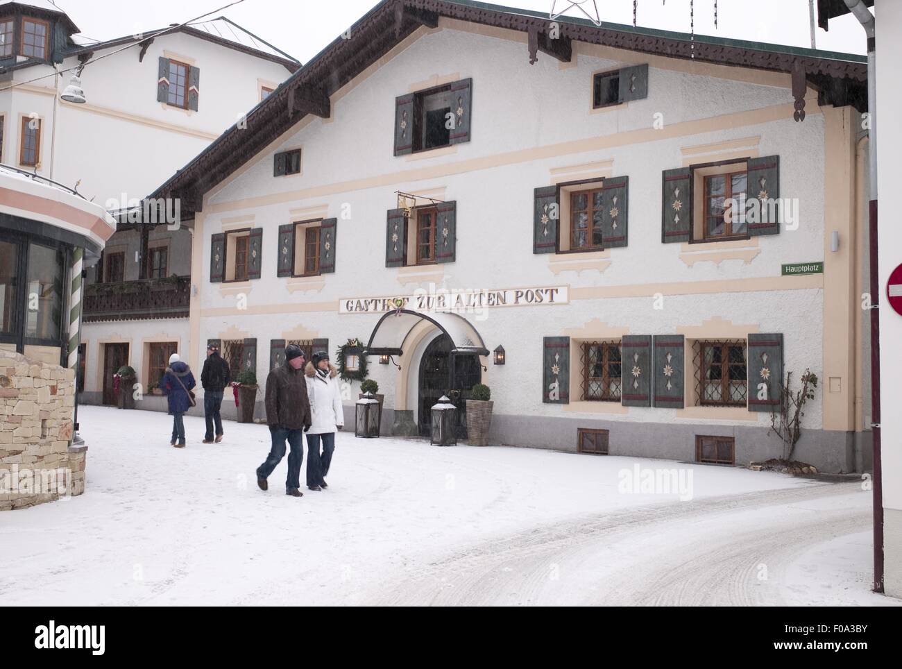 Hotel Gasthof Zur Alten Post in Schladming, Styria, Austria Stock Photo