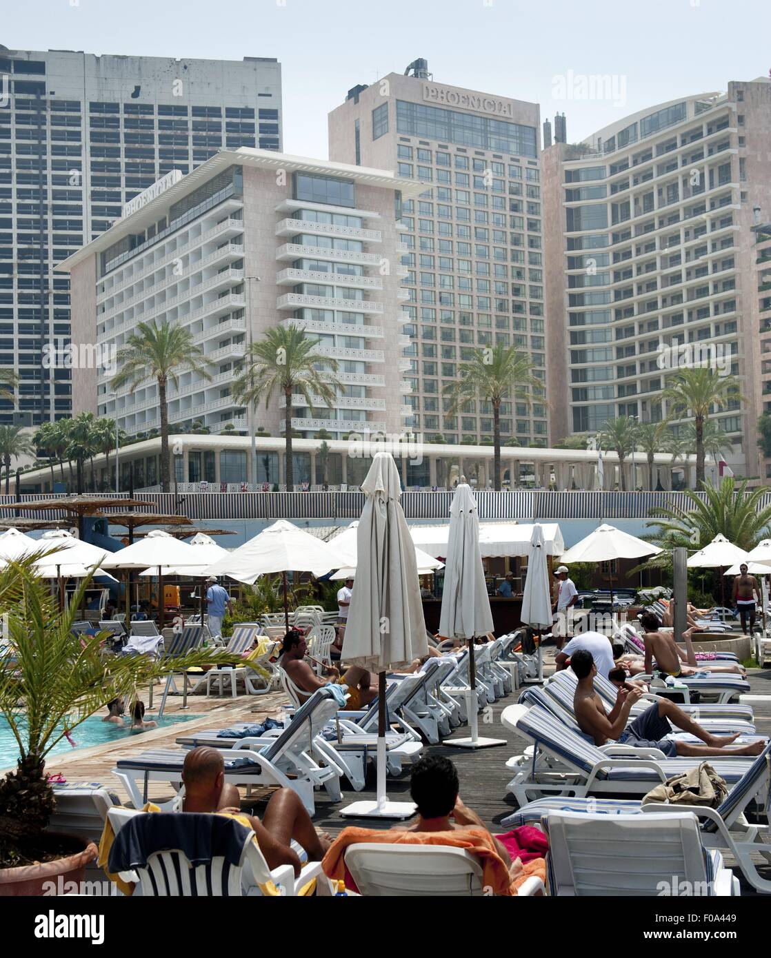 View Of Intercontinental Phoenicia Hotel And Swimming Pool In Beirut Stock Photo Alamy