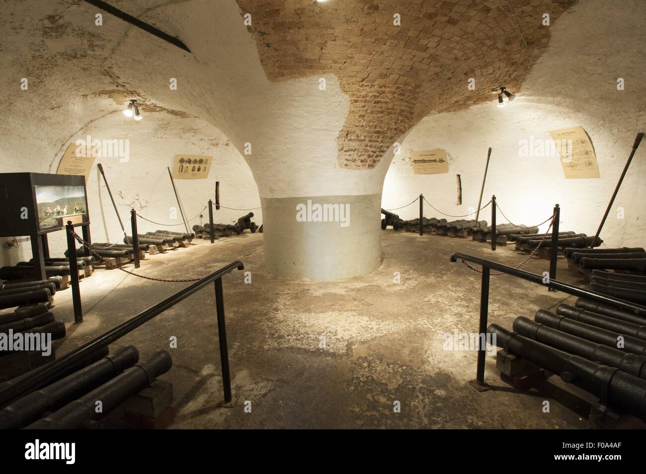 Several guns in fort at Steinhude, Lower Saxony, Germany Stock Photo