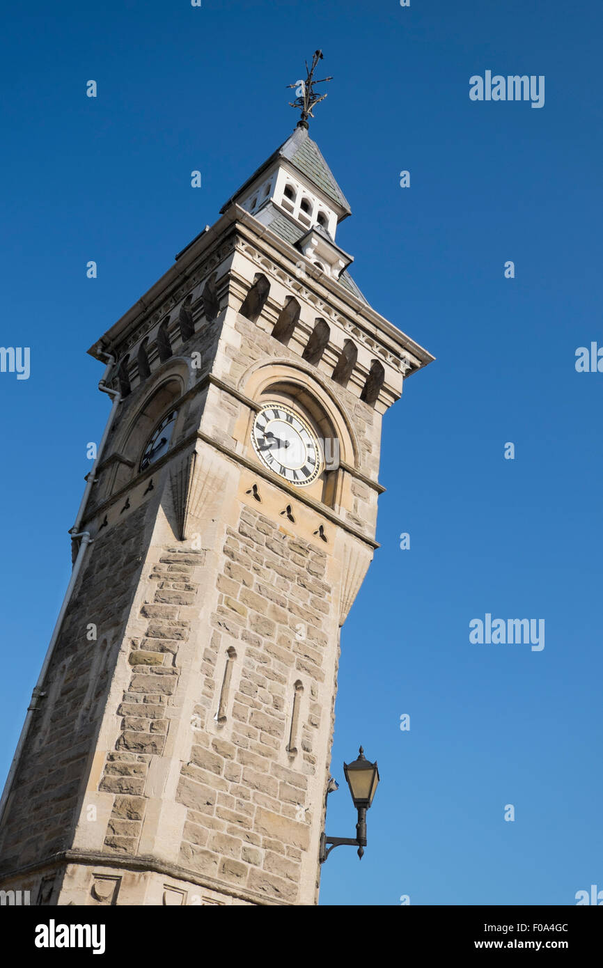 The Victorian clock tower and bellcote, Hay-on-Wye, England, UK Stock Photo