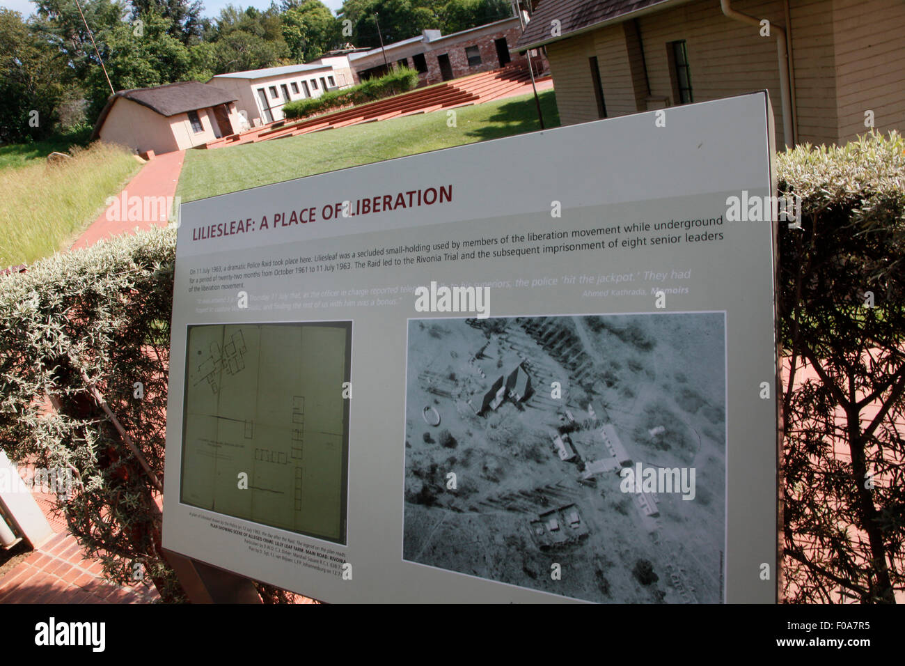 Tourists look at the history of information available at Liliesleaf