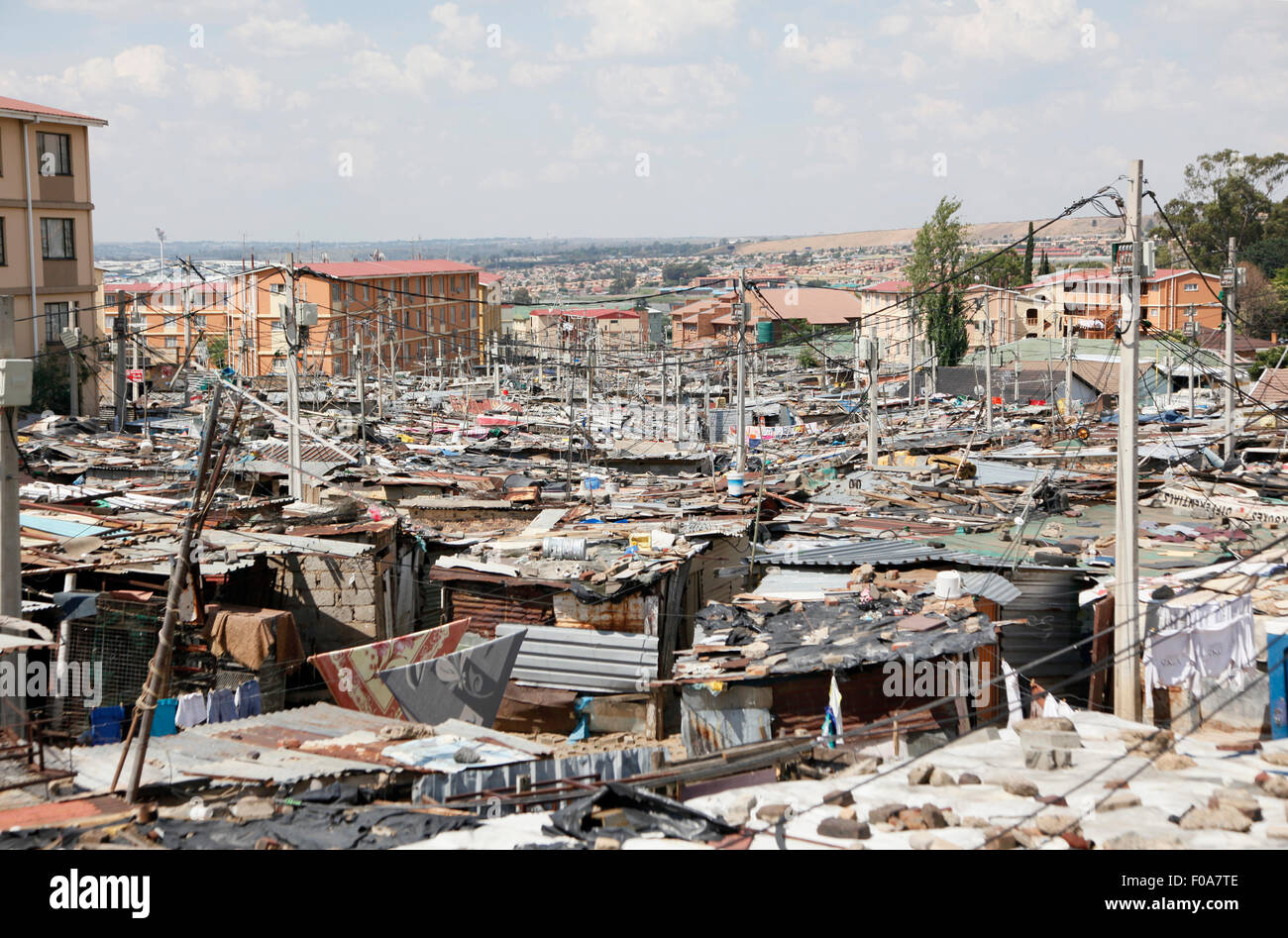 Shacks in Alexandra township, Johannesburg, Gauteng, South Africa Stock