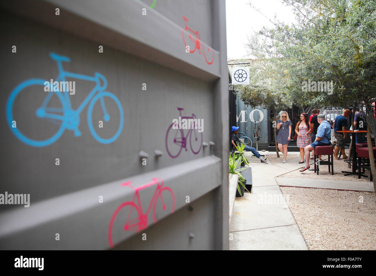 South Africa, Johannesburg, Bike shop in Maboneng Precinct a