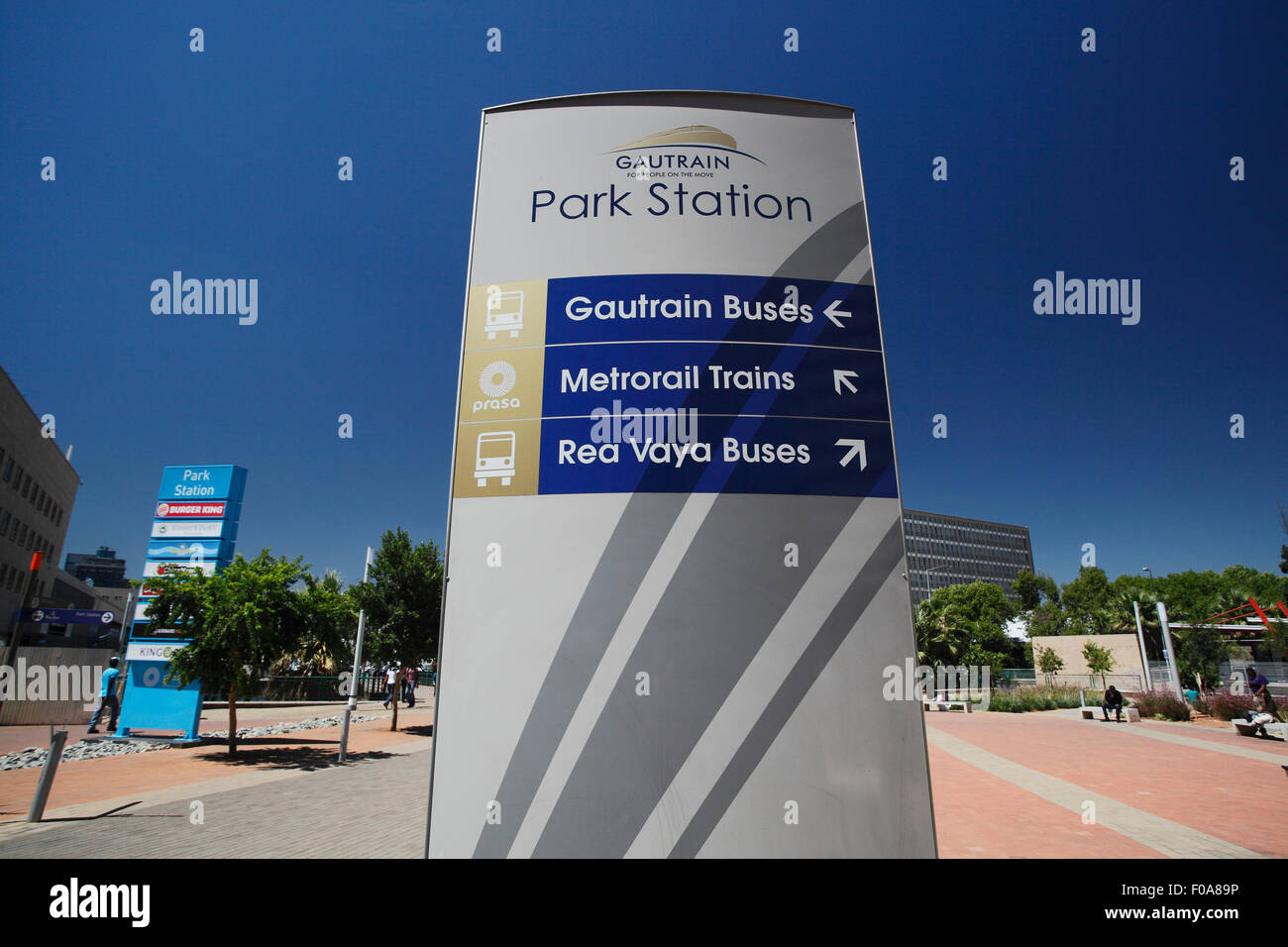 South Africa, Johannesburg. Sign for Park Station in the inner city CBD