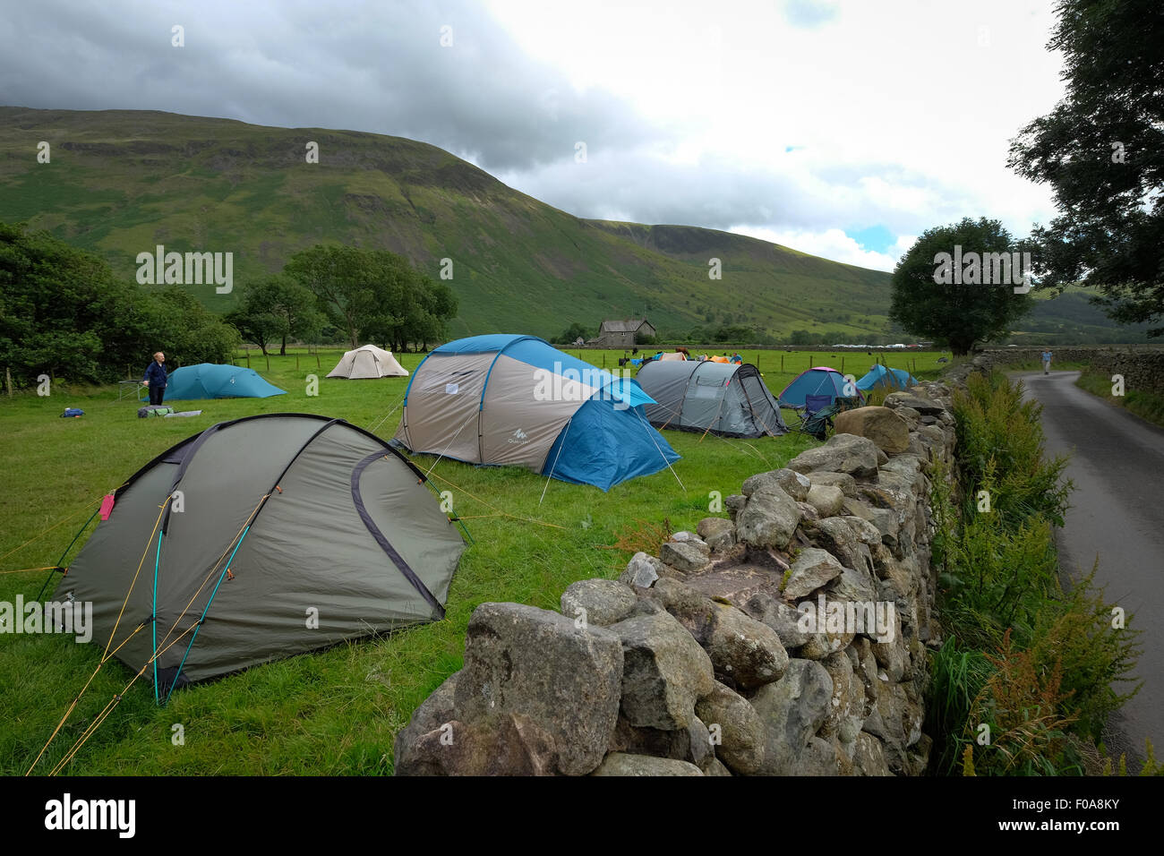 Wasdale Head camping campsite at Wasdale Head in the Lake District, Cumbria, UK Stock Photo