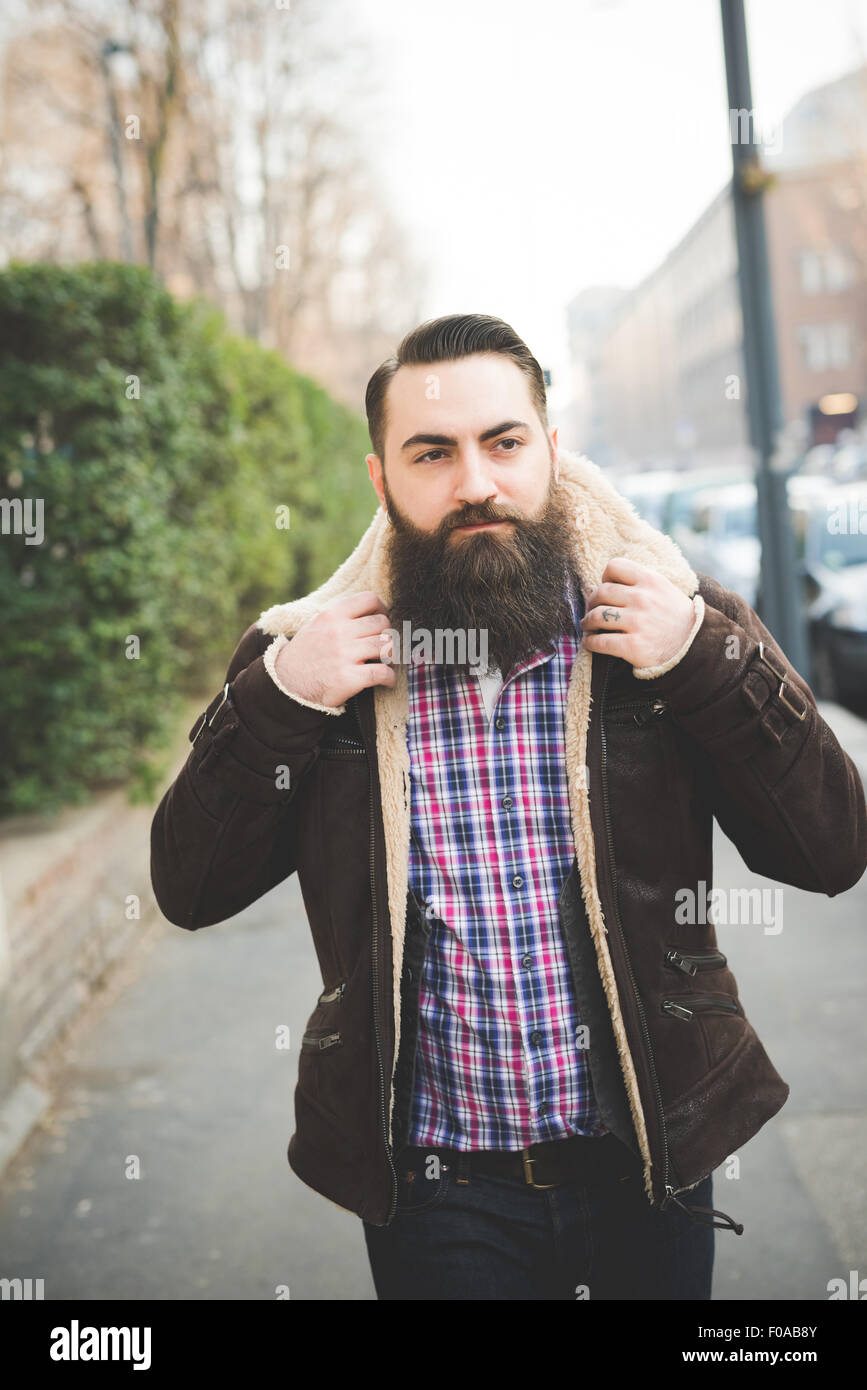 Bearded man on street hi-res stock photography and images - Alamy