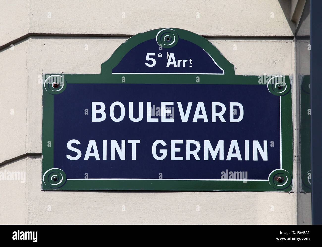Street sign Boulevard saint Germain in Paris France Stock Photo