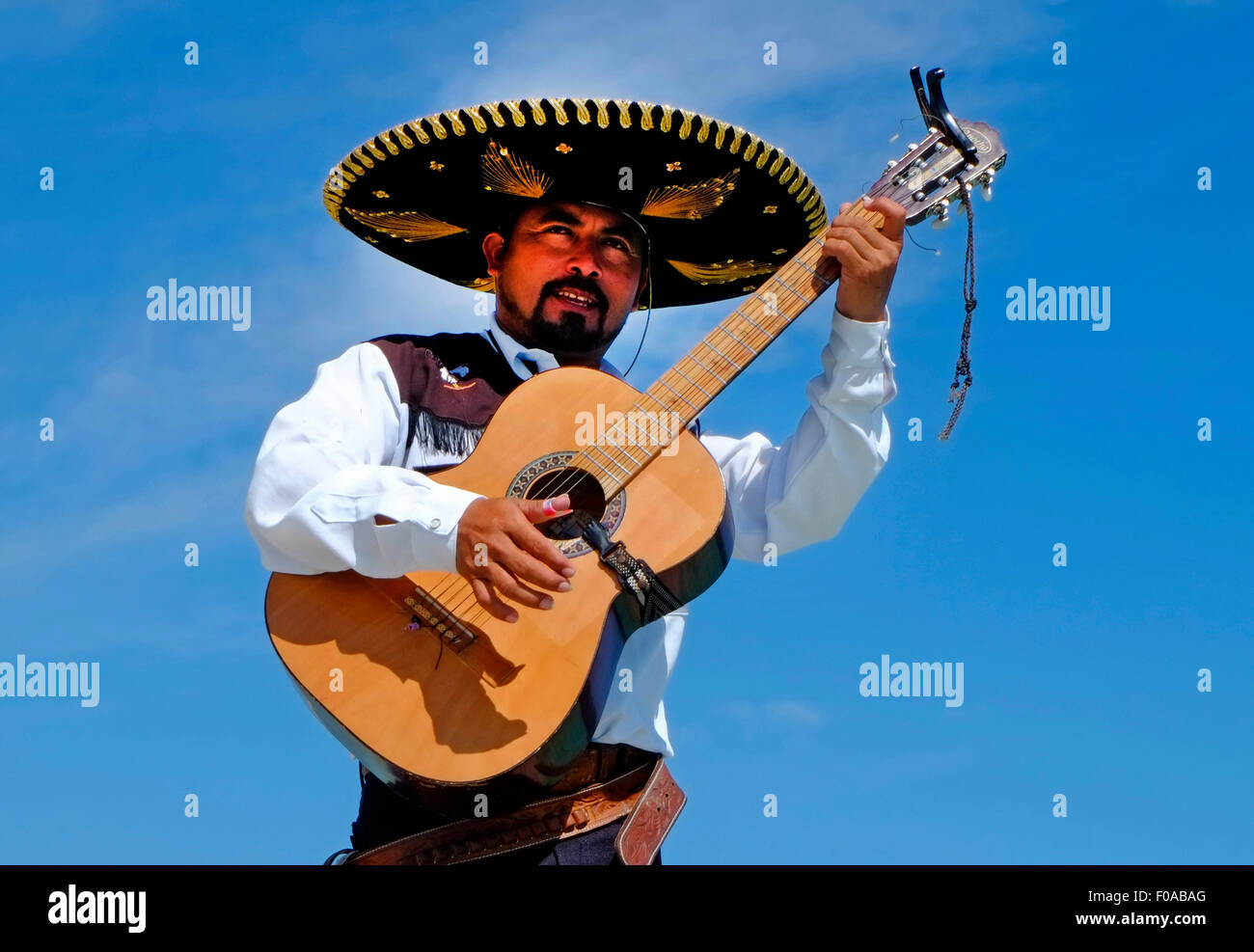 GUITAR PLAYER,MEXICO Stock Photo