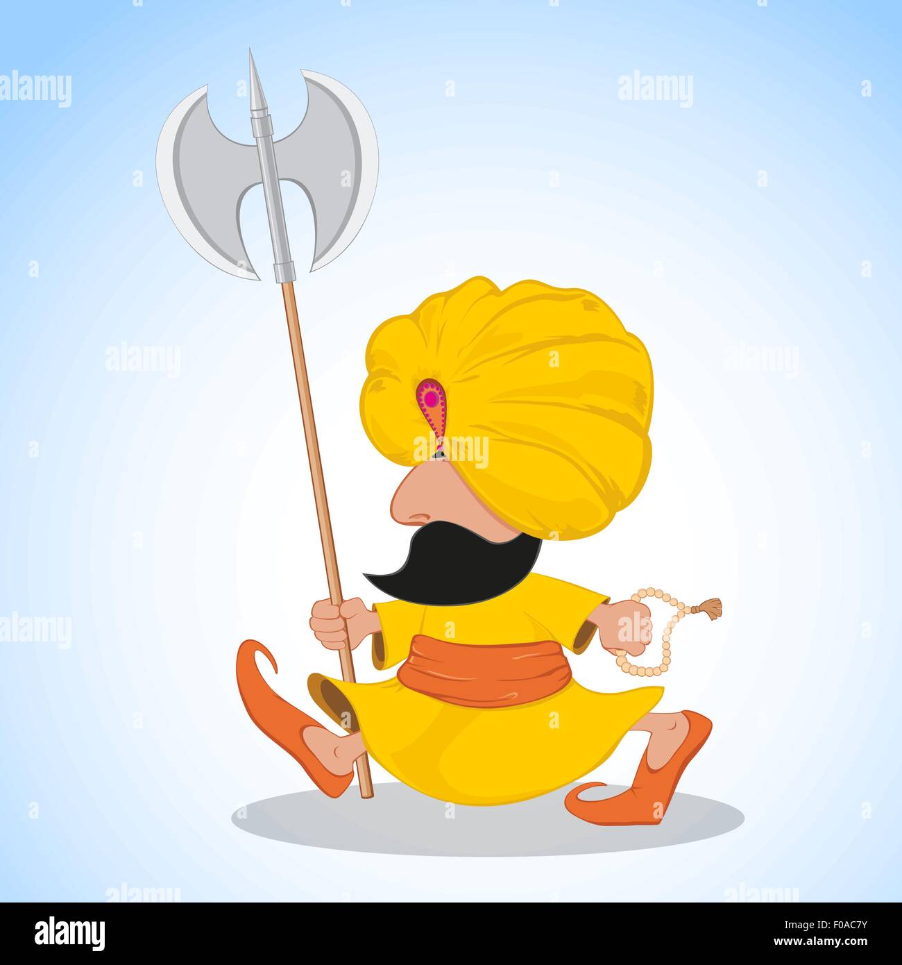 Arabic warrior with an ax Stock Vector