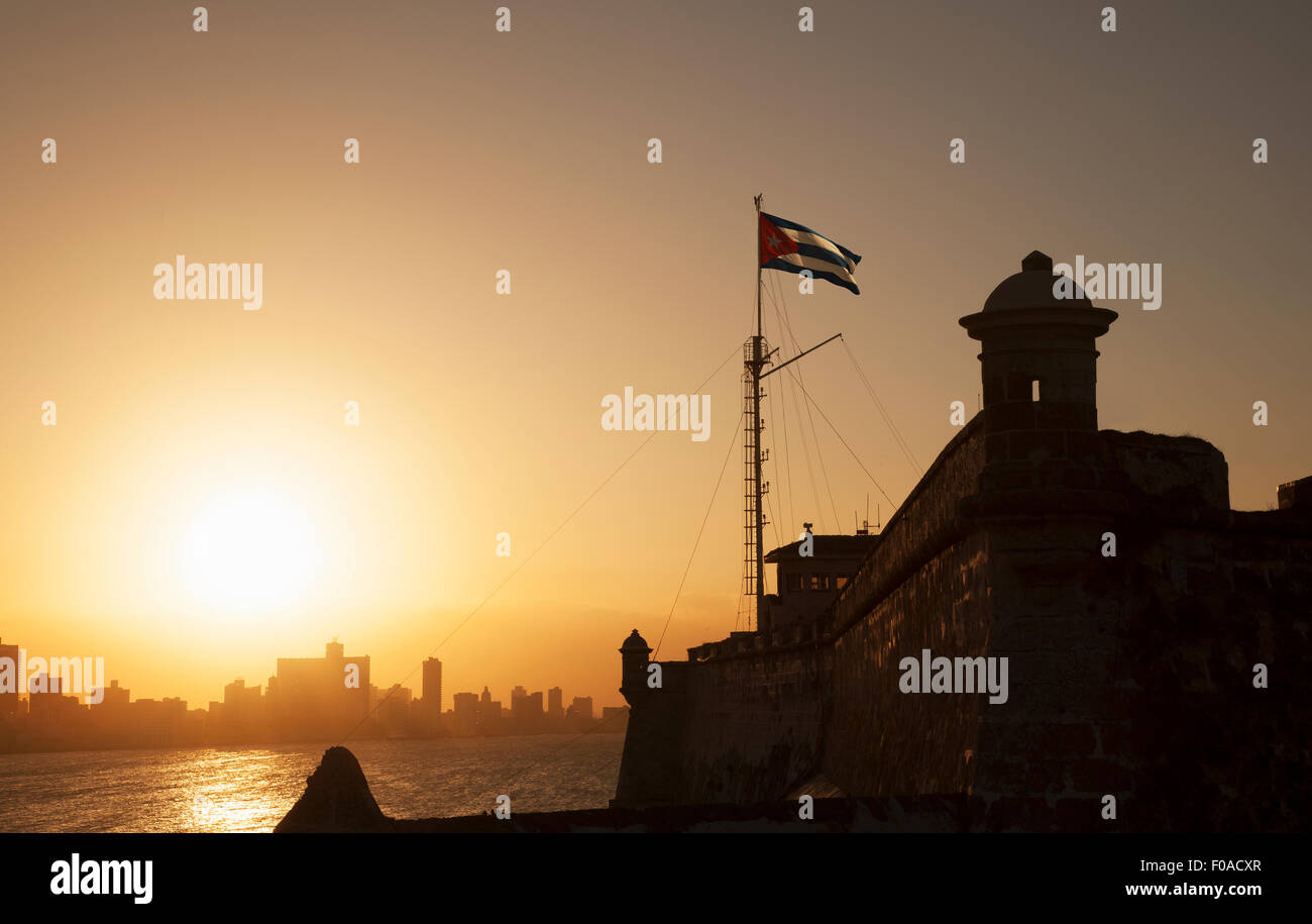 Morro Castle from Cabanas (Sunset), Havana, Cuba, El