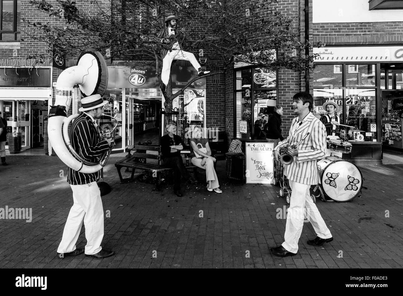 The Iron Boot Scrapers Steampunk Band Perform In Lewes Town Centre