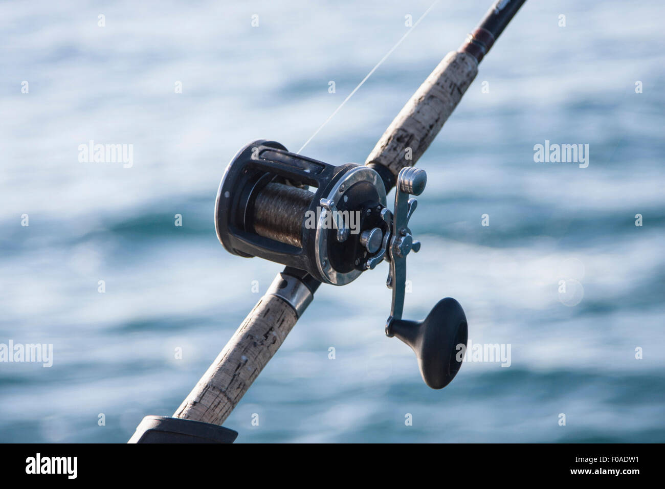 fishing tackle box filled with sea fishing gear and rod uk Stock Photo -  Alamy