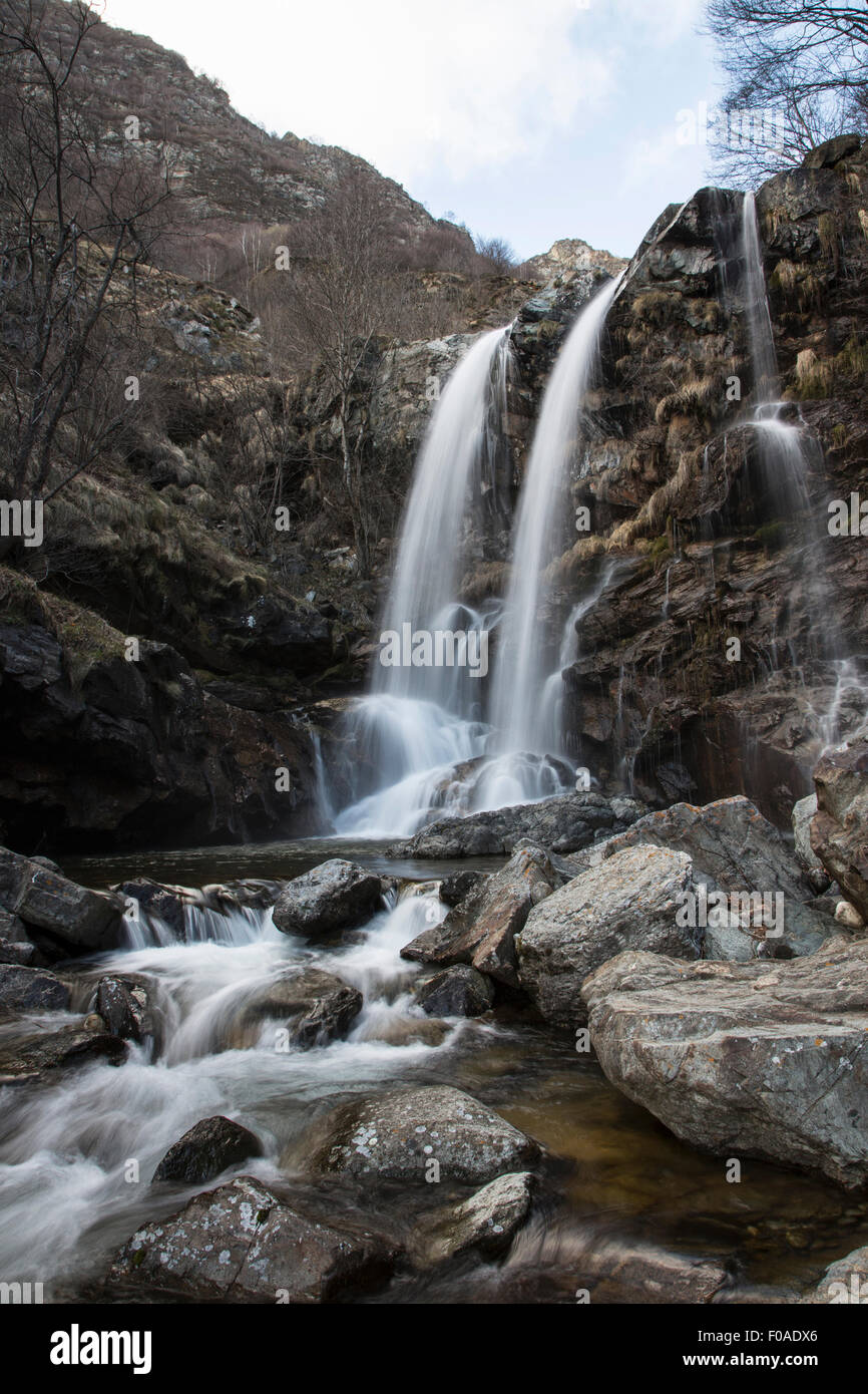 Waterfall, River Toce, Premosello, Verbania, Piedmonte, Italy Stock Photo