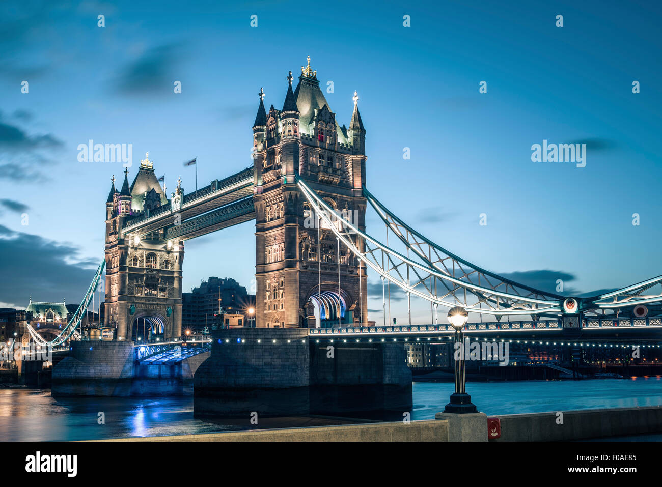 View of tower bridge at dusk, London, England, UK Stock Photo