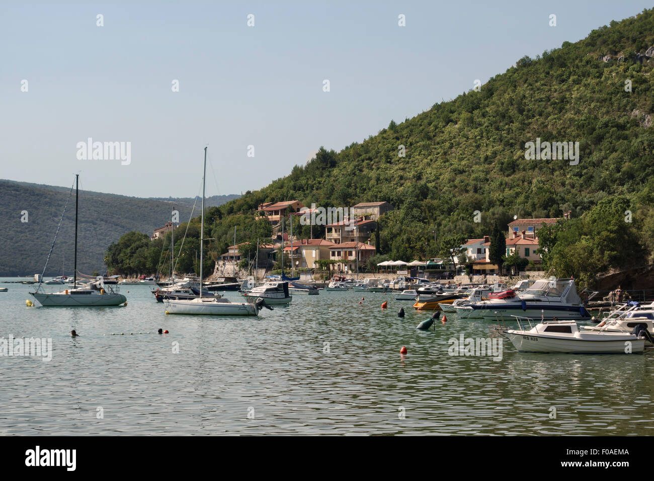 Trget, Istria, Croatia. A quiet little harbour on the east coast of the Istrian peninsula Stock Photo