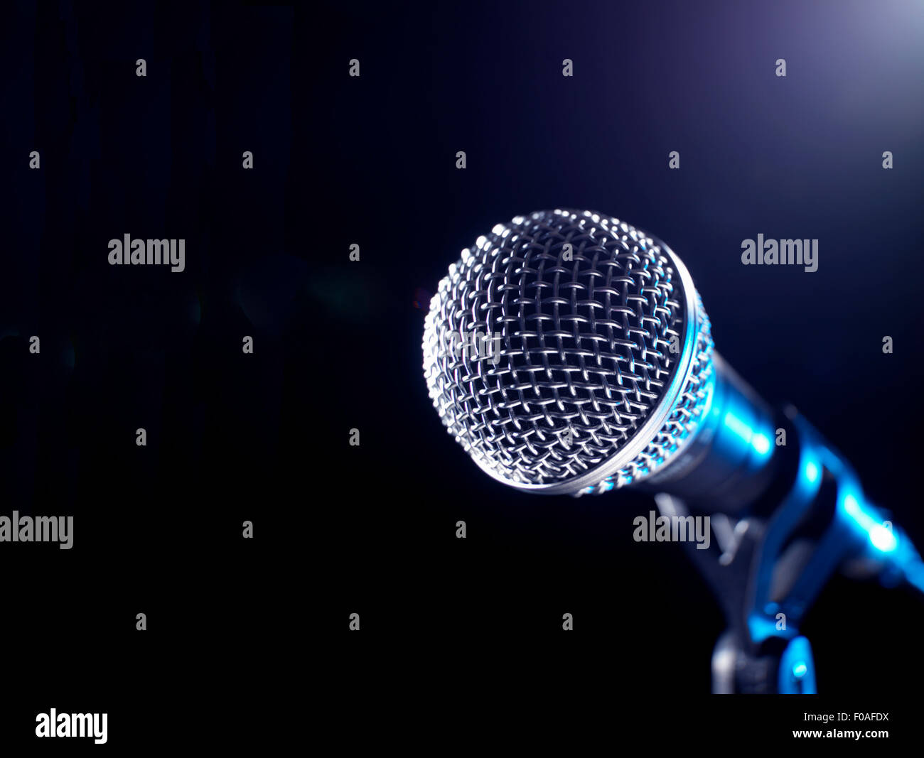Microphone on a stand Stock Photo Alamy