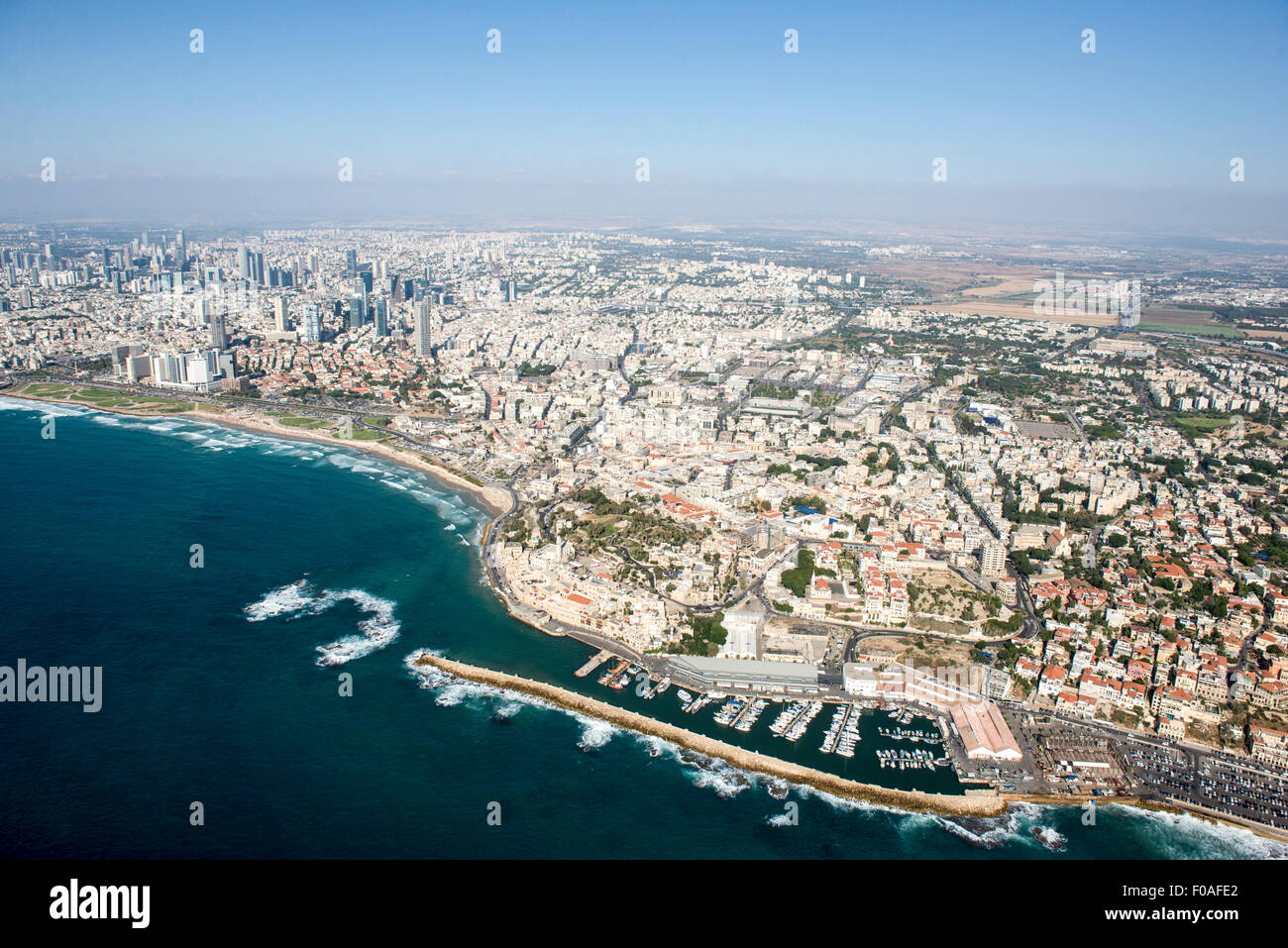 Aerial view of coastline and Old Jaffa Port, Israel Stock Photo Alamy