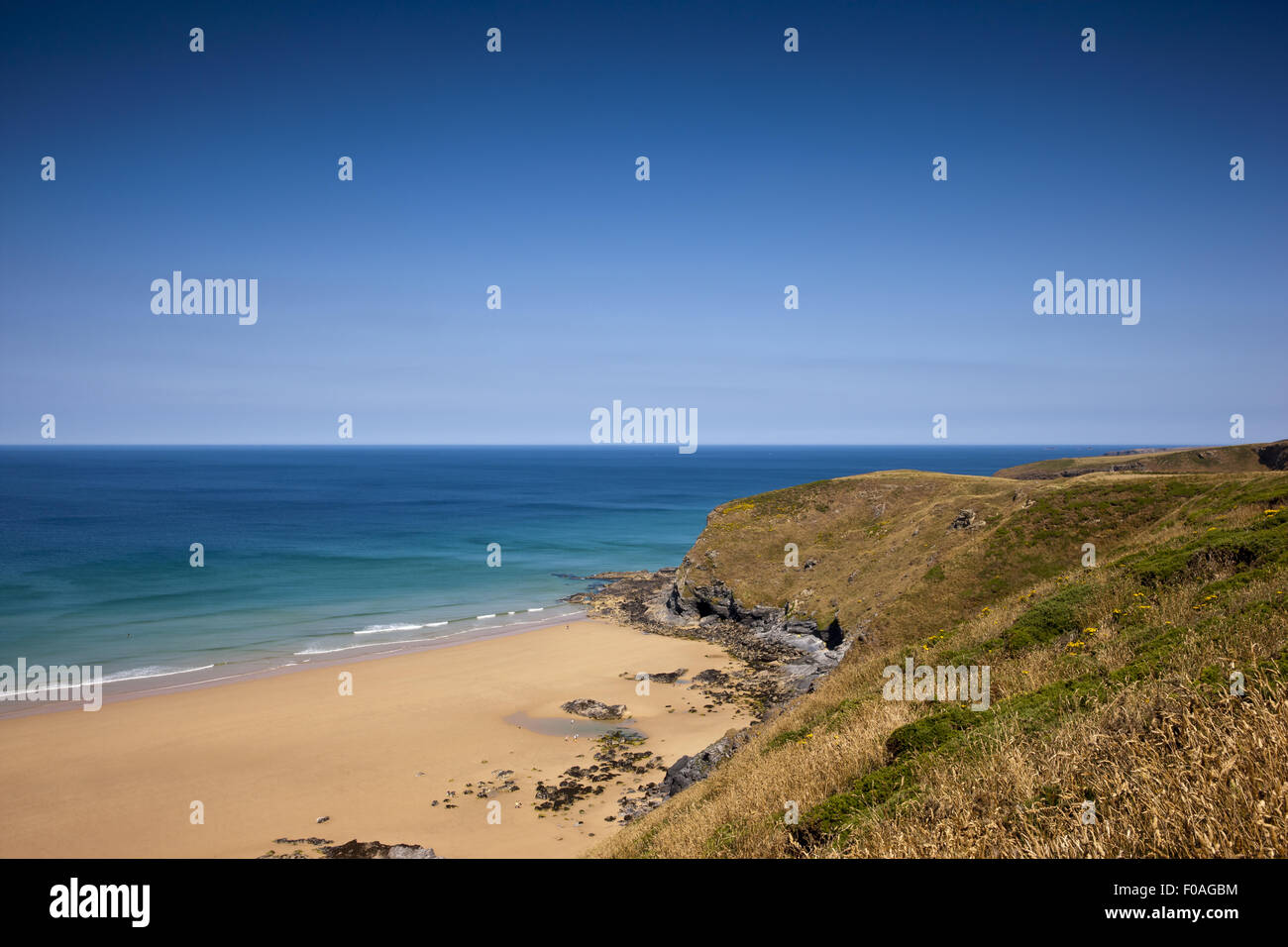 Watergate Bay Beach Stock Photo Alamy