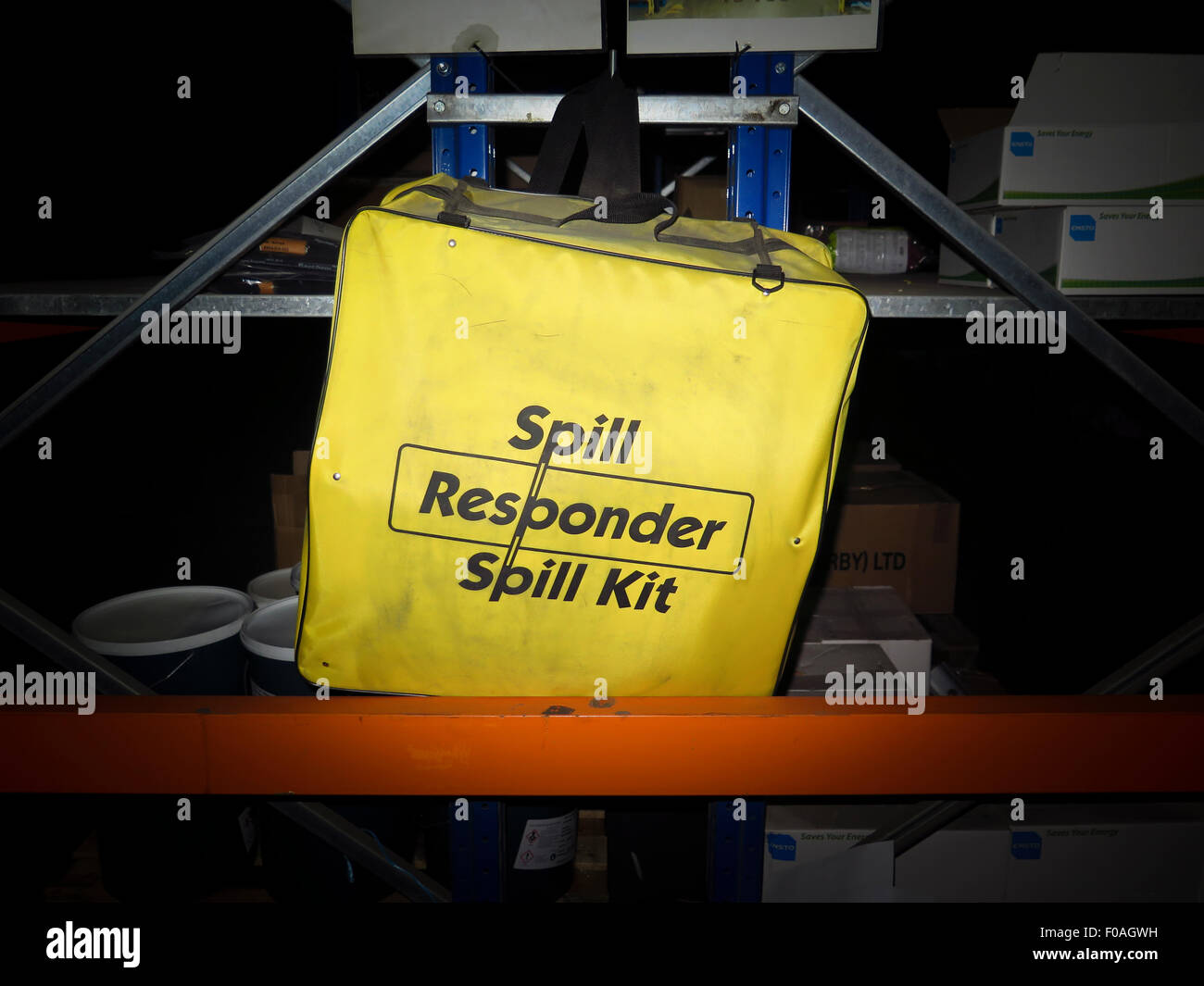 Safety spill kit Stock Photo