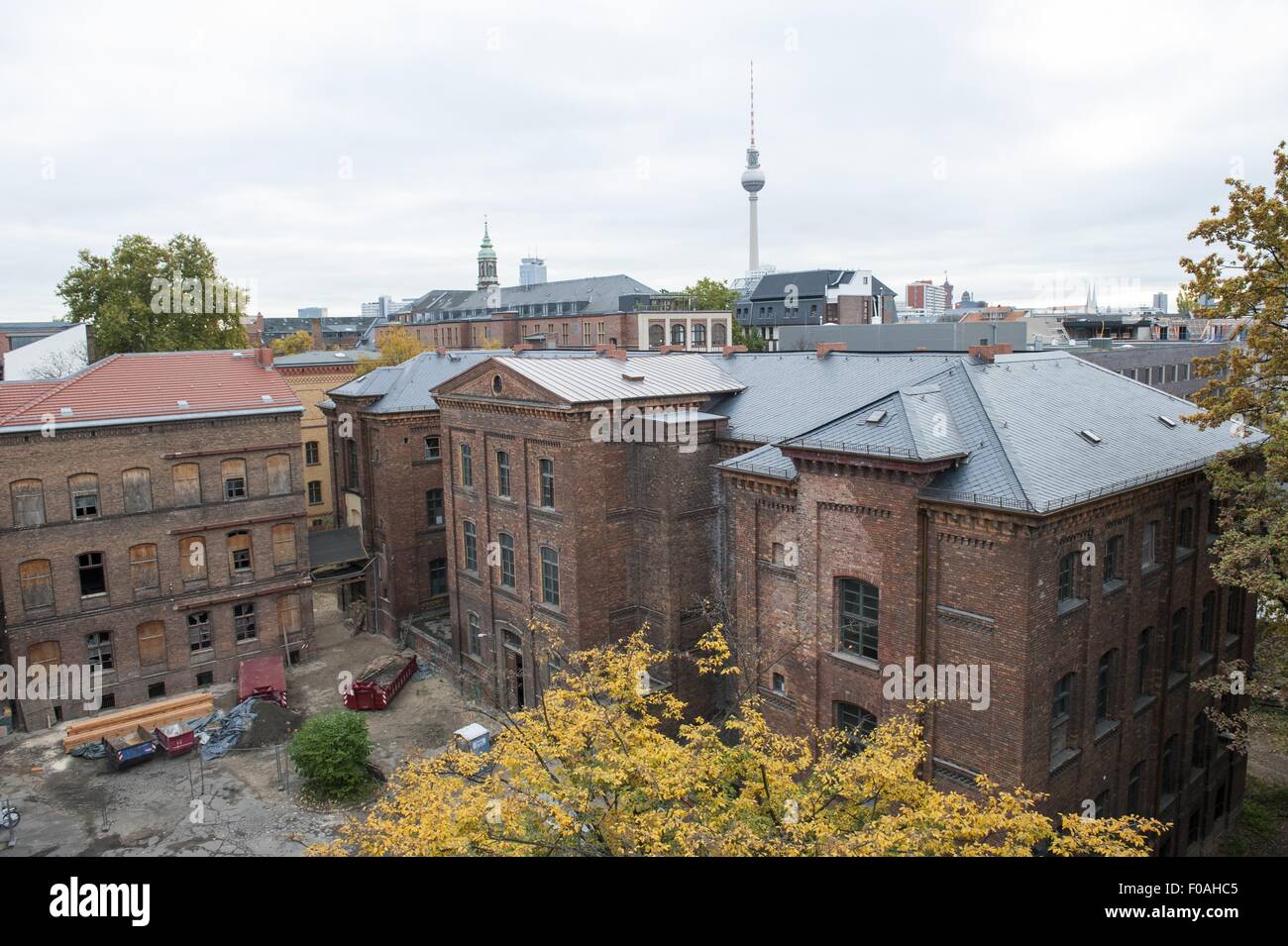 View of girl's school courtyard in Berlin, Germany, elevated view Stock Photo