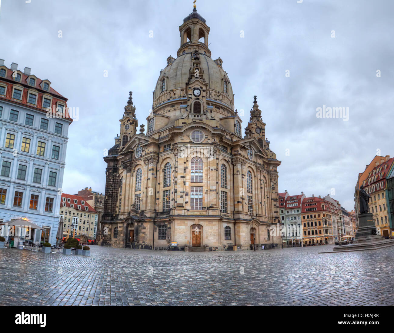 Dresden, Germany. Very beautiful and famous church Frauenkirche Stock Photo