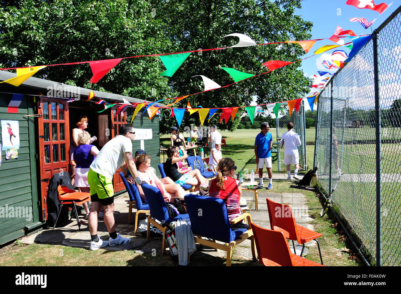 Summer tennis tournament at Home Park Lawn Tennis Club, Windsor, Berkshire, England, United Kingdom Stock Photo