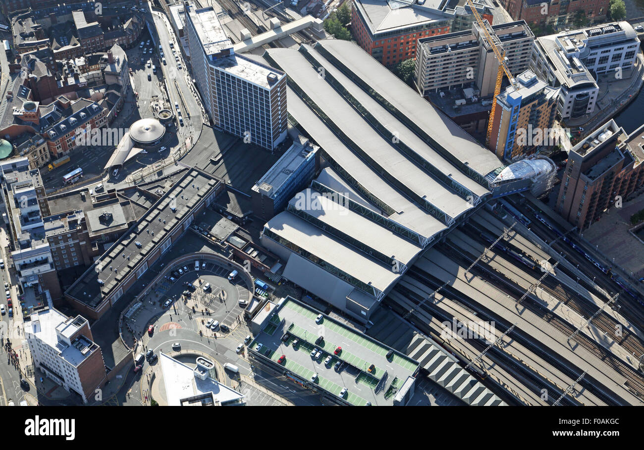 aerial view of Leeds City Station, UK Stock Photo