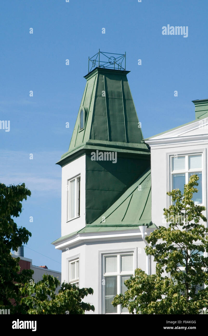 copper roof roofs green oxidized oxidised sweden swedish matterial