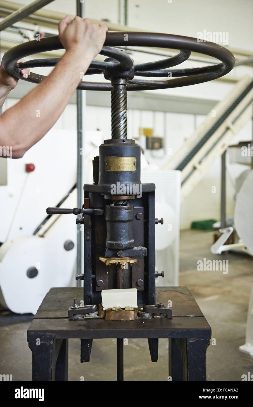 17th century wooden paper press from 1655 used for producing /  manufacturing paper from ragstock / rag stock and old textiles for the  paper making ind Stock Photo - Alamy