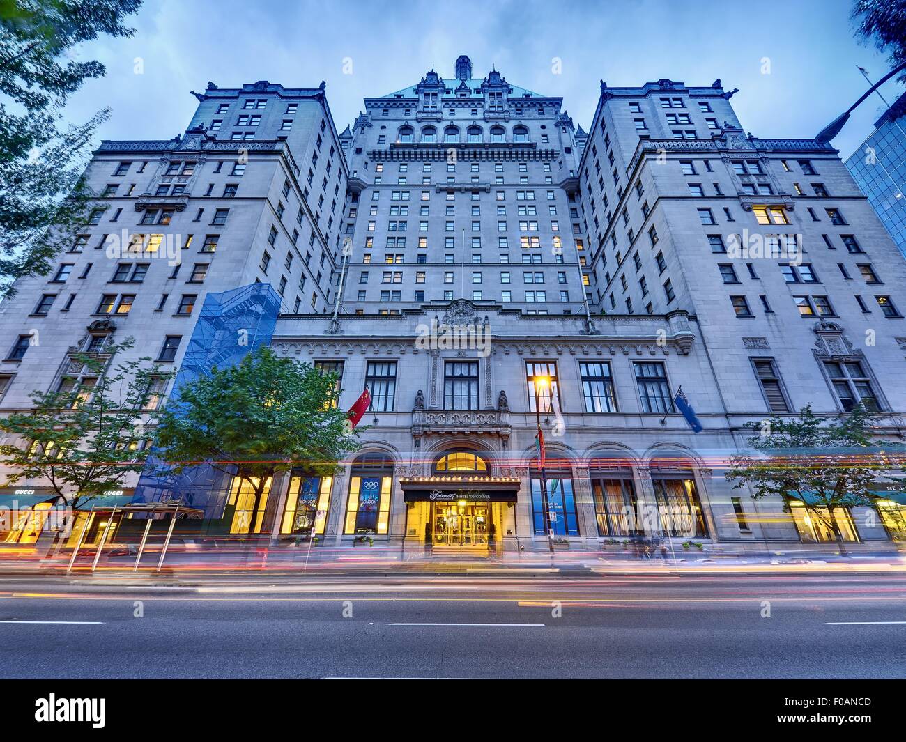 Facade of The Fairmont Hotel Vancouver in Vancouver, British Columbia, Canada Stock Photo - Alamy