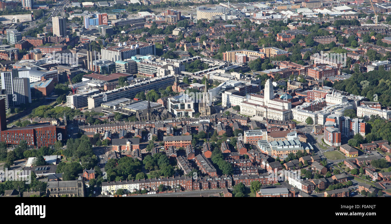 aerial view of Leeds University, UK Stock Photo