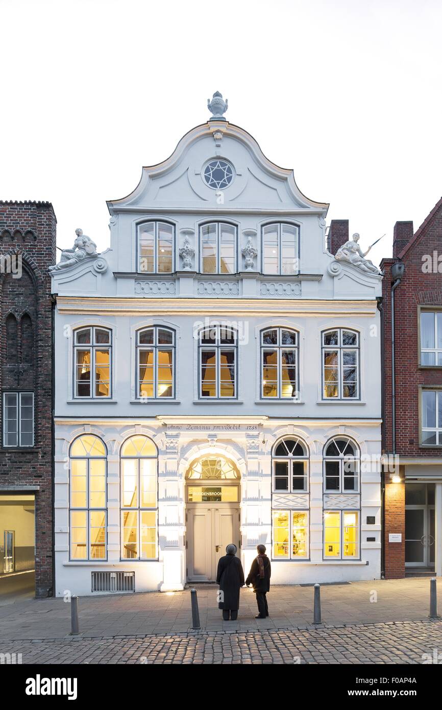 Facade of Literature Museum at Buddenbrooks House, Lubeck, Schleswig ...