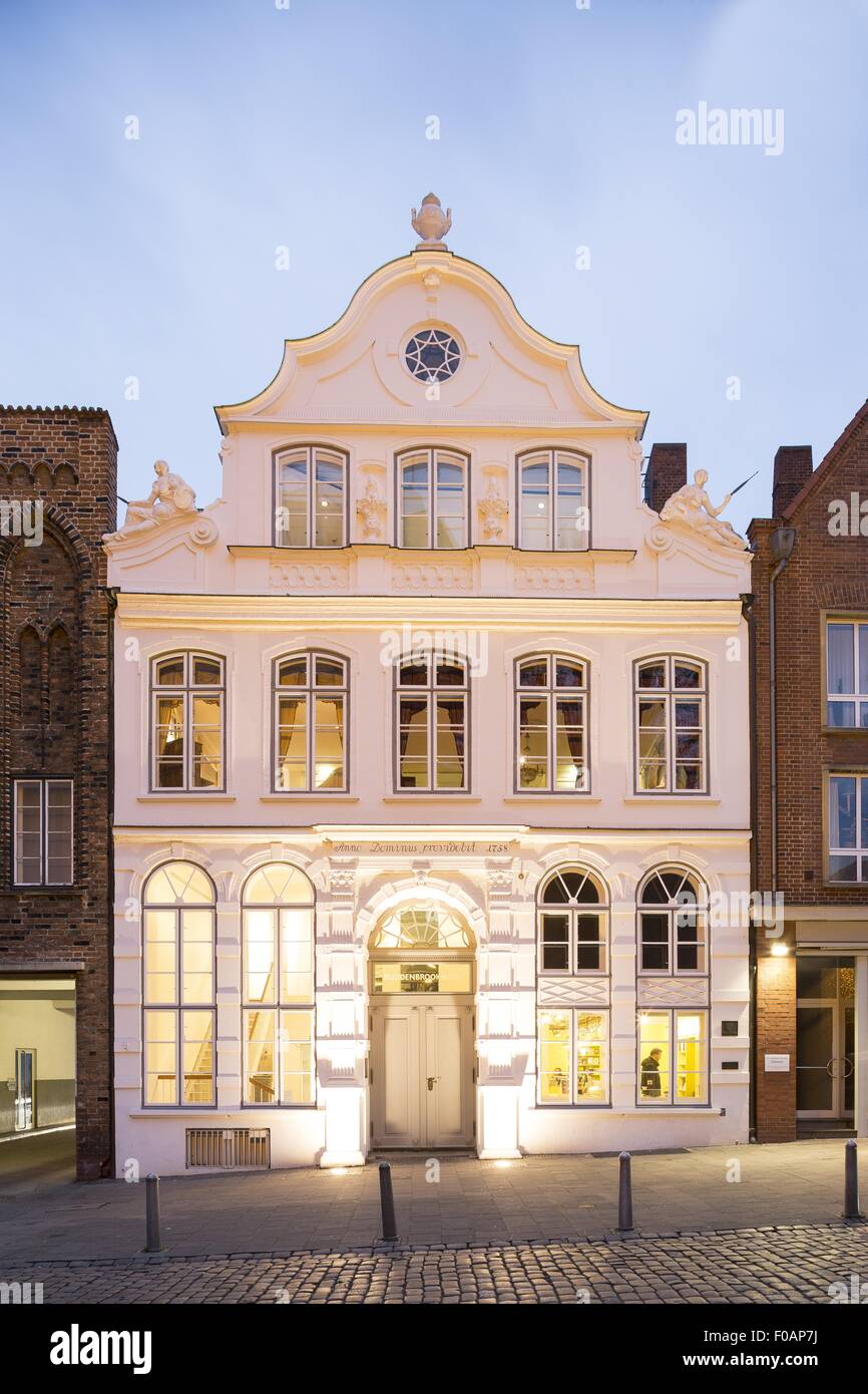 Facade of Literature Museum at Buddenbrooks House, Lubeck, Schleswig ...