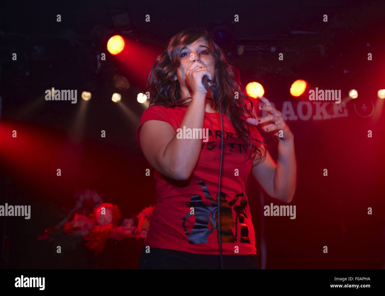 Singer performing in Anti-Karaoke Show at Sala Apolo, Barcelona, Spain  Stock Photo - Alamy