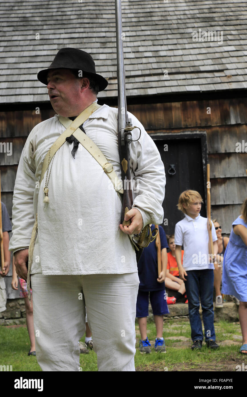 Kid's Drill Revolutionary War Reenactment at Jockey Hollow Morristown National Historical Park New Jersey USA Stock Photo