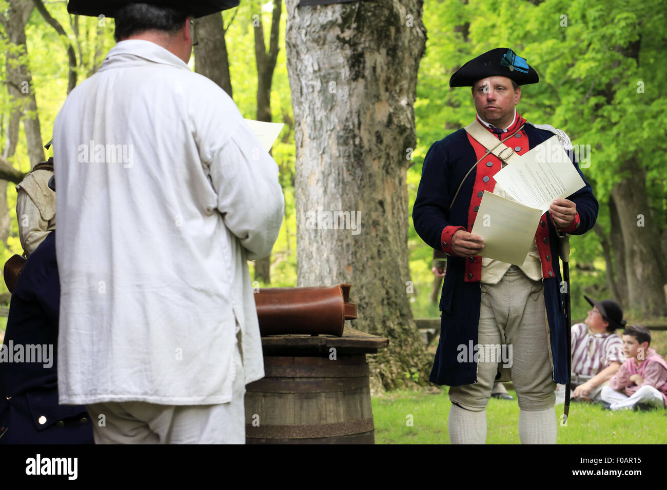 Court Martial Continental Army troop Revolutionary War reenactment at