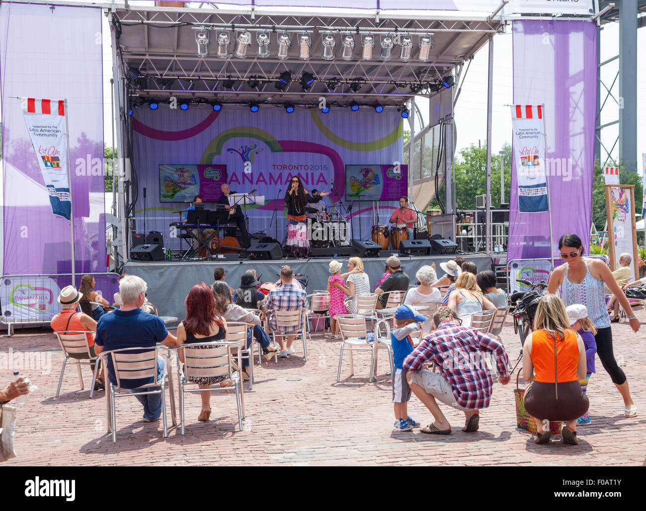 Entertainment at the Distiller District;Pan Am Games 2015 in the host city Toronto;Ontario;Canada;celebration Stock Photo