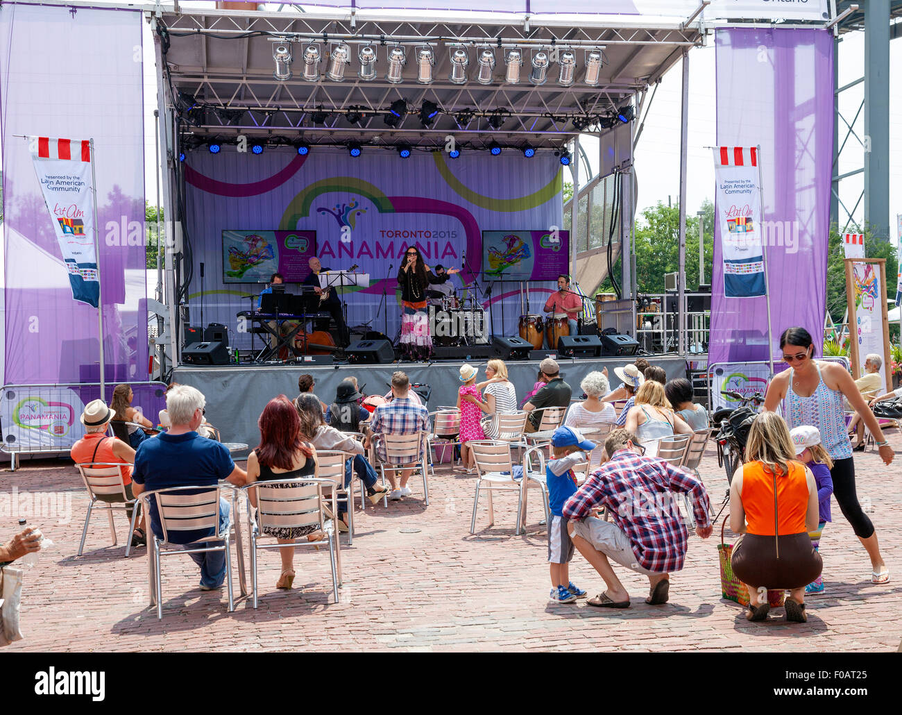 Pan Am Games 2015 in the host city Toronto;Ontario;Canada;celebration Entertainment at Distillery District Stock Photo