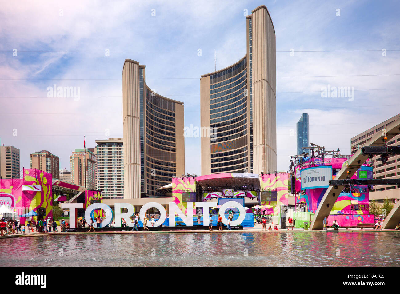 Pan Am Games 2015 in the host city Toronto;Ontario;Canada;celebration with sports and music throuout the city Stock Photo