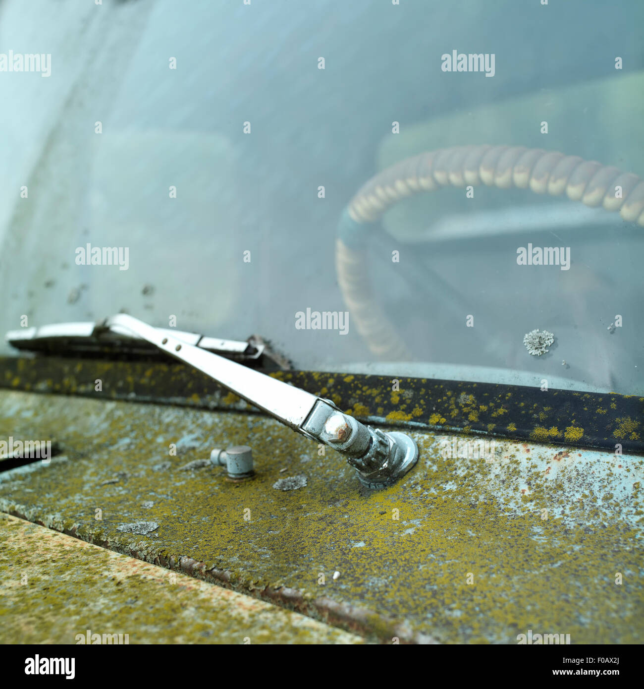 Old Car Windshield Stock Photo Alamy