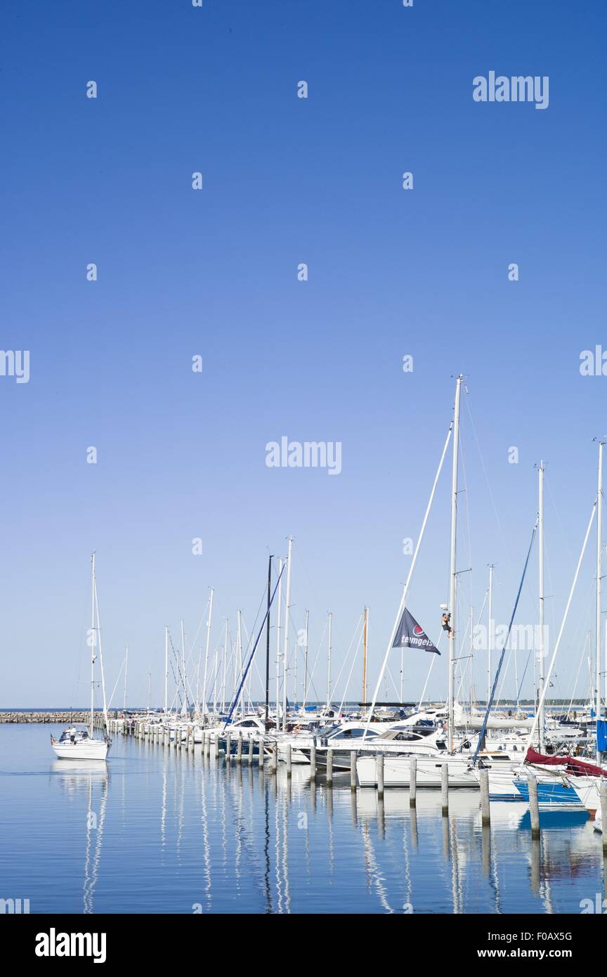 Sailing boats in the harbour at Warnemünde, Rostock, Mecklenburger Bay