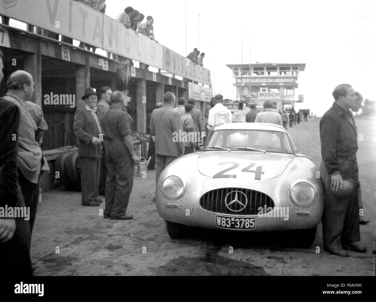 1952 GERMAN GP KING'S MERCEDES 300SL COUPE WITH HANS KLENK RIGHT Stock Photo