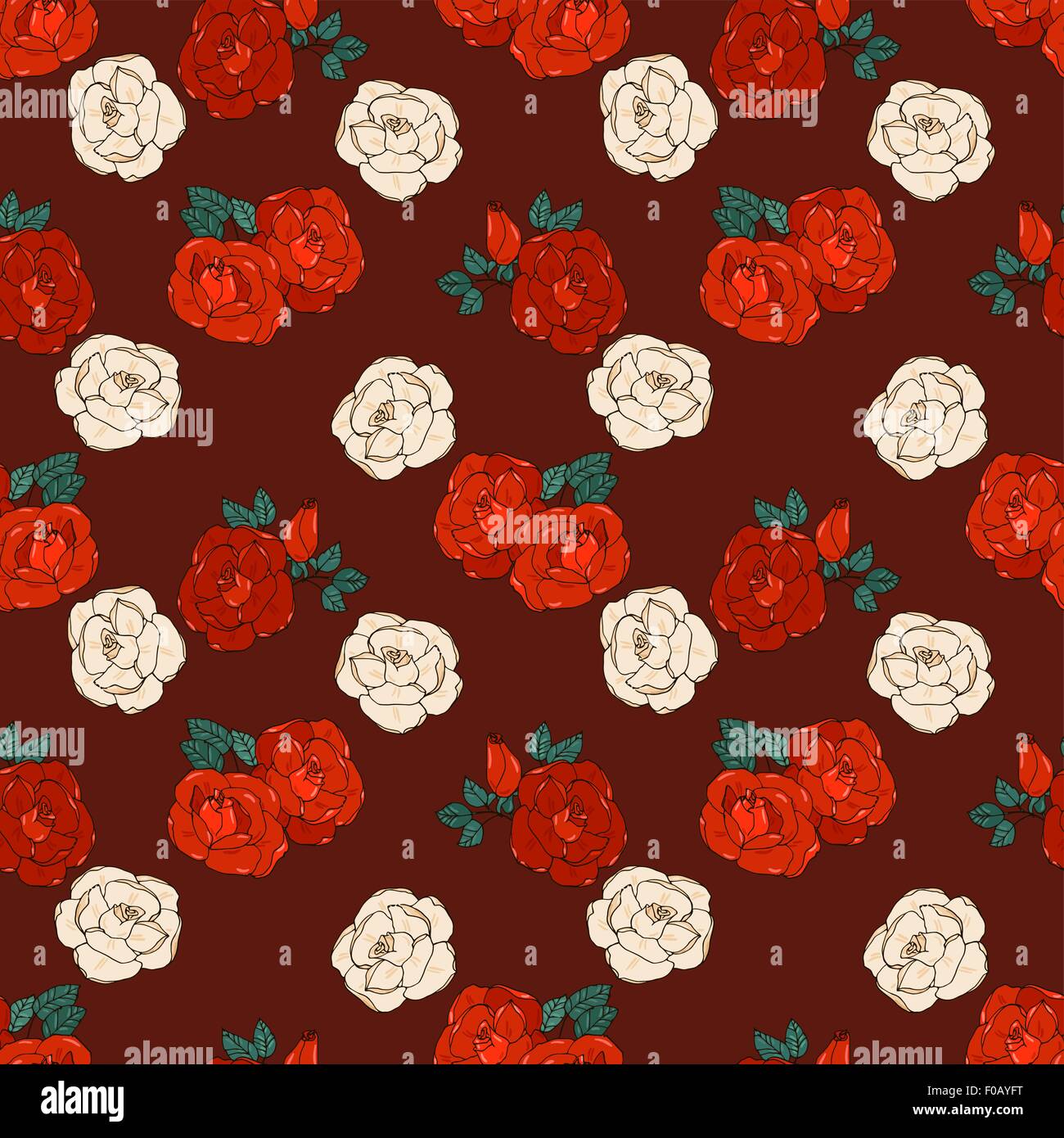 seamless pattern with roses Stock Vector Image & Art - Alamy