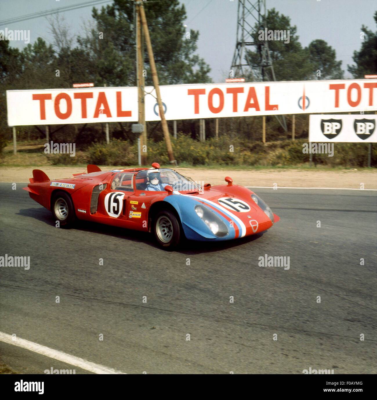 Alfa Romeo T33 at Le Mans test weekend, not the 24hr race Stock Photo ...