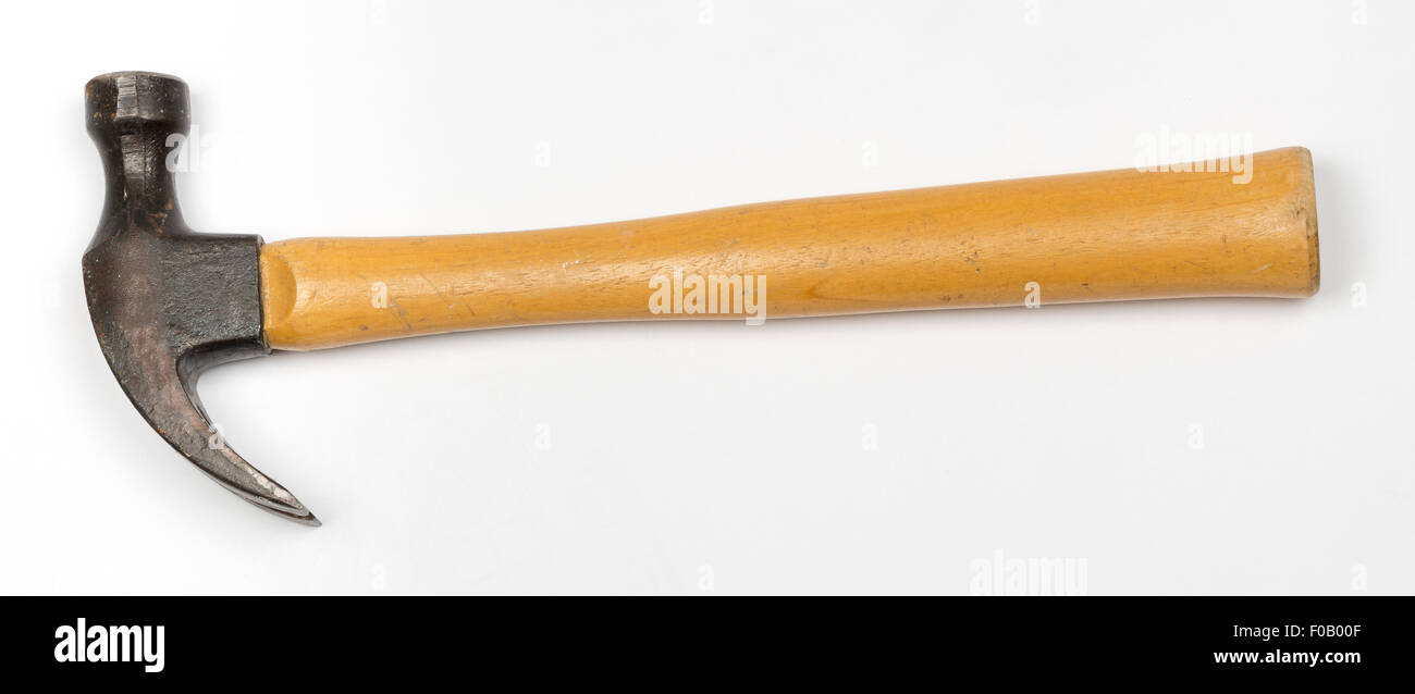 Old Claw Hammer isolated on a white background Stock Photo - Alamy