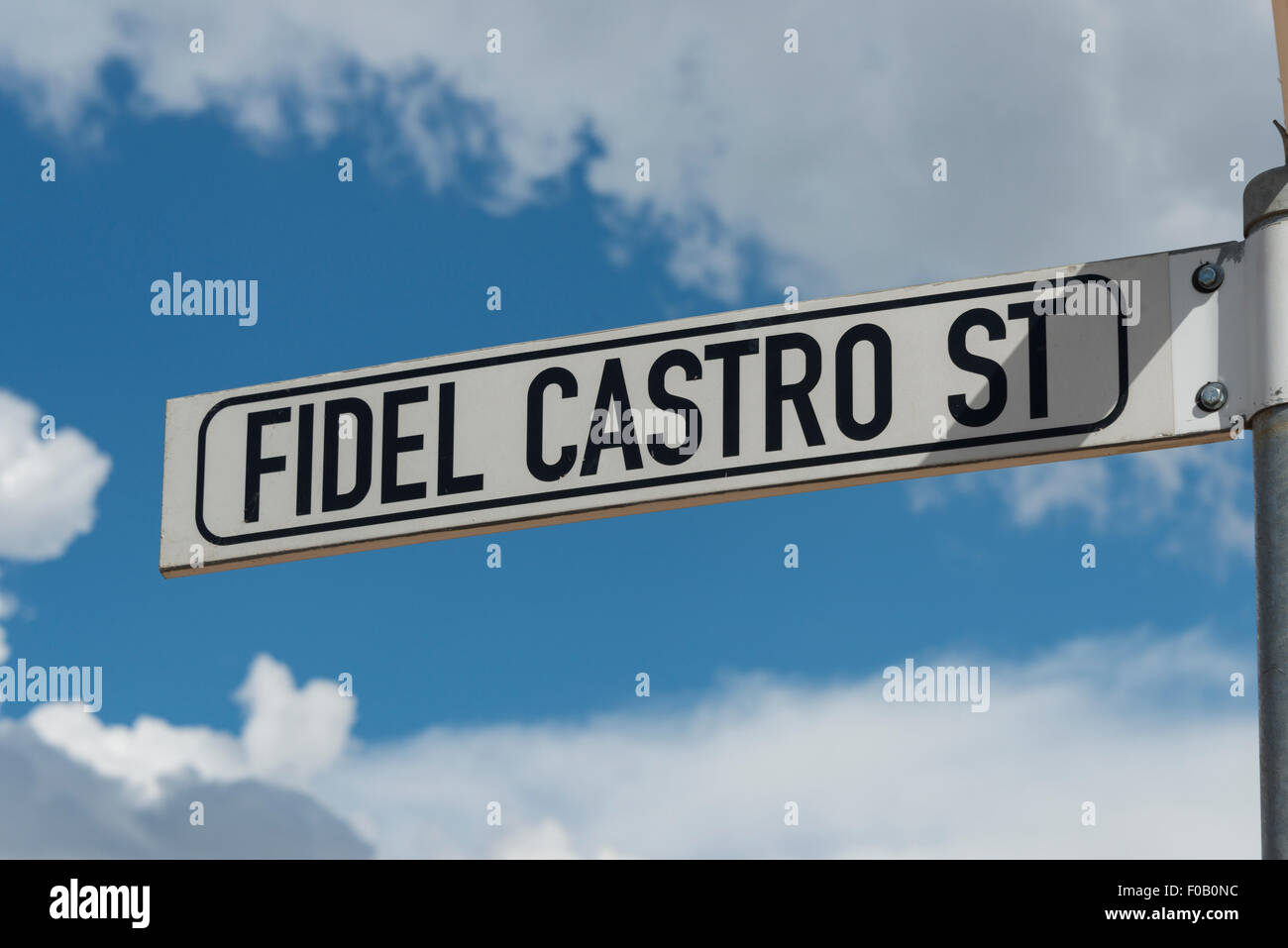 Street sign, Fidel Castro Street, Windhoek (Windhuk), Khomas Region, Republic of Namibia Stock Photo