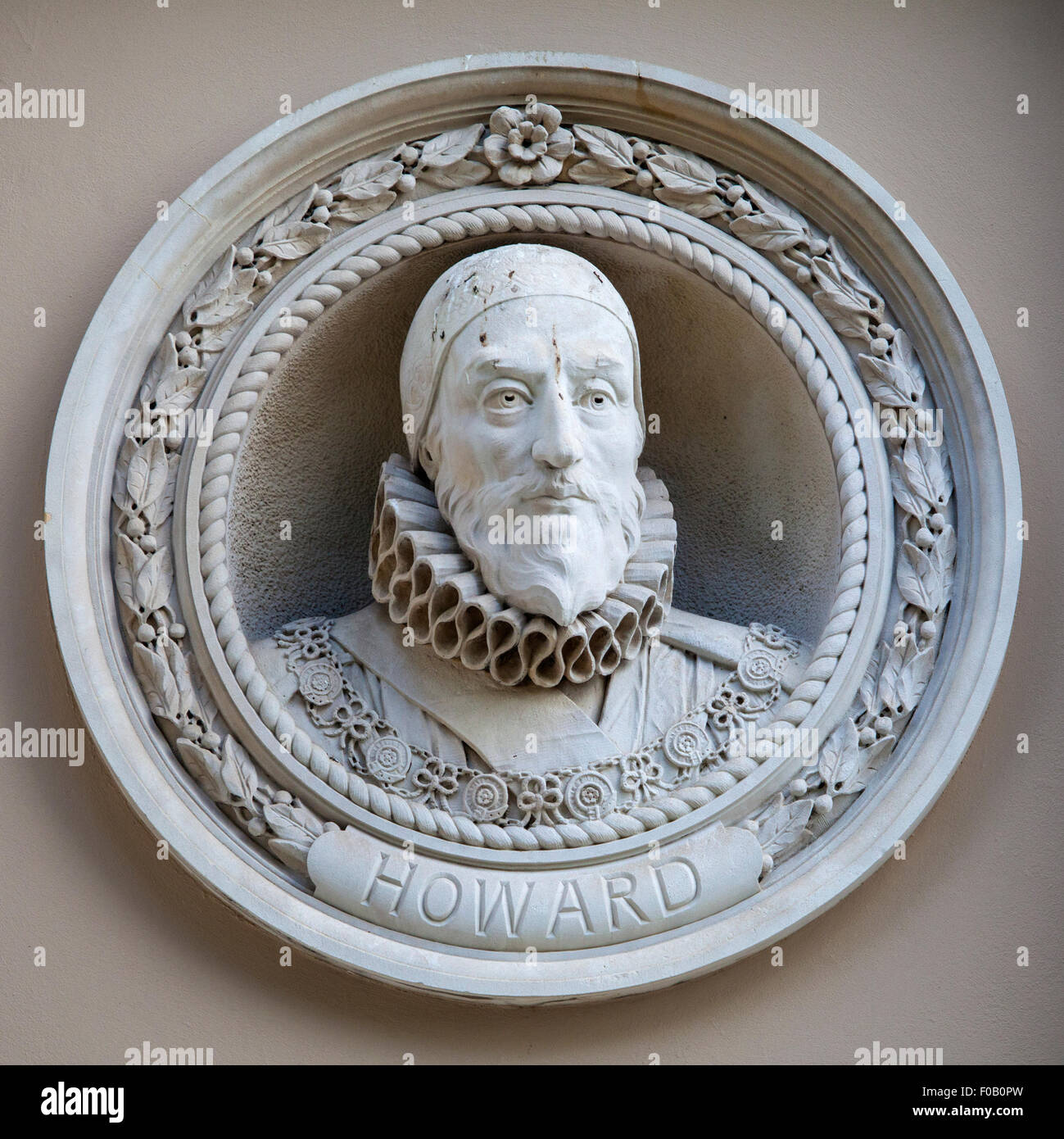 A bust of historical figure Charles Howard in Greenwich, London. Howard